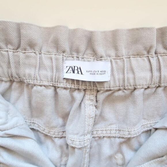 Zara Grey Paper-bag Baggy / Slouchy High Elastic Waist Jeans Size S - Picture 8 of 10